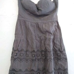 Strapless mini dress, grey, American Eagle, lace